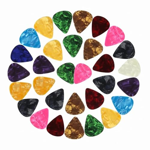 Gitarren Plektren Medium 50 Stück, Plektrum für Akustikgitarre, E-Gitarre, Ukulele, Bass, Guitar Picks, Zubehör für Gitarre (0.71mm)