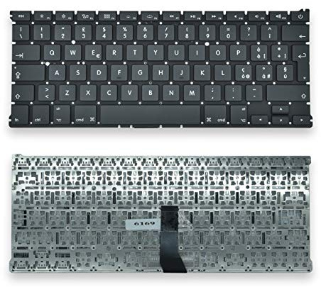 new net Keyboards - Tastiera Italiana Compatibile per Notebook Mac Book Air 13 A1369 (Late 2010 - Mid 2011) A1466 (Mid 2012 - Mid 2013 - Early 2014 - Early 2015) Retroilluminata - Senza Frame