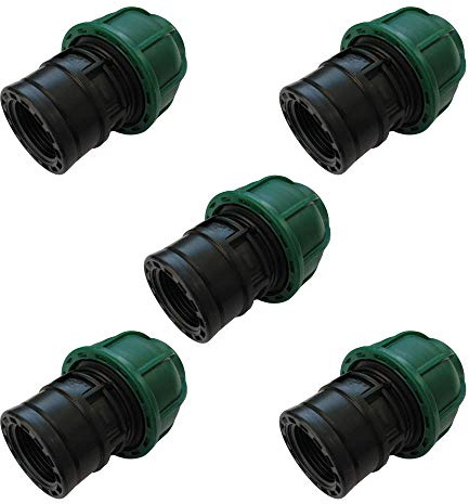 Global Material Verbindungsstück weiblich PE 25 mm (5 Stück) Schlauchverbinder Rohrverbinder
