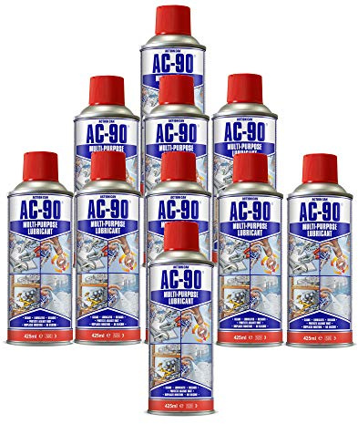 PACK OF 10 Action Can AC-90 Multi Purpose Lubricant Maintenance Rust Protection Spray 425ml Cleans, Degreasers, Protects From Rust, The all in solution in a can