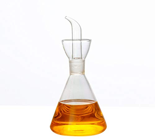Cabilock 500ml Glass Oil Bottle Leakproof Olive Oil Dispenser Bottle Cooking Oil Vinegar Measuring Dispenser with Spout for Kitchen