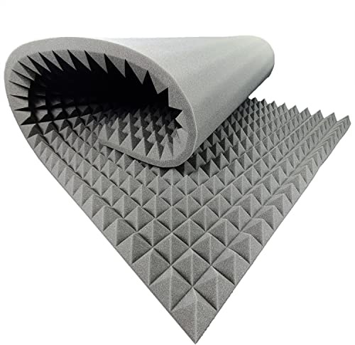 Akustikschaumstoff Pyramiden Akustik Matte 100x200 x 6 cm von GMP Tech beauty of sound - Dämmung Schaumstoff zum gaming zimmer - Schallschutz wand im musikstudio - Acoustic foam - Echo absorber