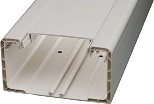 CabCom PVC Kabelkanal Kabelleiste Kabelschacht Brüstungskanal zur Montage an Wand oder Decke diverse Größen und Farben 20 Meter (10x2 Meter) 130 x 70 mm weiß