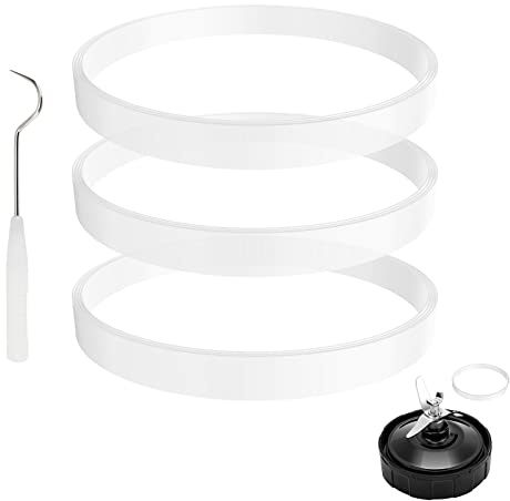 3 Pack Rubber Gaskets Replacement Seal White Ring for Nutri Ninja Blender Replacement for Ninja Auto-iQ Pro Extractor CT680 BL456-30 BL480 BL681A BL682 (3.94 inch Gaskets)