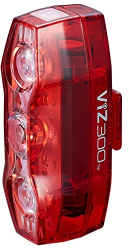 CatEye ViZ300 Rear Bike Light – Ultra-Bright 300 Lumen Rechargeable Rear Bicycle Light | OptiCube Lens & Daytime Hyperflash Mode for Maximum Visibility | USB Rechargeable | CatEye Bike Accessories