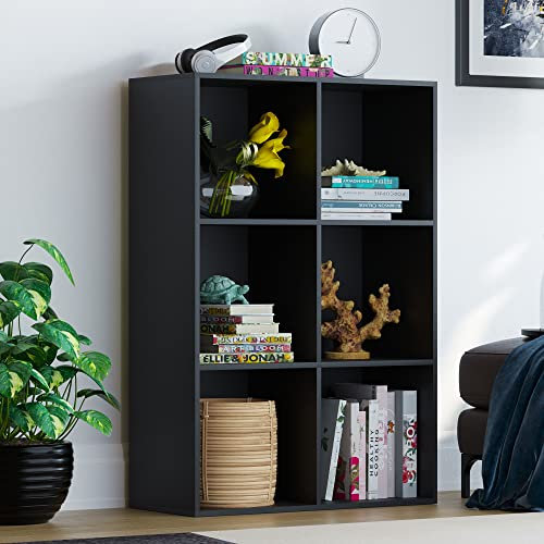 Vida Designs Durham Cube Bücherregal Aufbewahrung Organizer Wohnzimmer Bücherregal Home Office Möbel (6 Würfel, Schwarz)