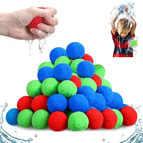 50 Stück Wasserschlacht Bälle, 30/40/50 Stück Splash Bälle -Ø 5cm,wasserbomben wiederverwendbare, Wasserspielzeug Pool Spielzeug Strandspielzeug Bunt Gemischt Wasserball für Kinder Sommer Draussen