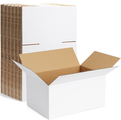 Famagic Small Shipping Boxes 10x7x5 for Packing & Business, 10 Pack, White