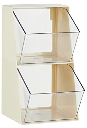 Duiaynke Cassetti trasparenti verticali, contenitore per tè, caffè, cialde di zucchero, dolcificanti, sale e pepe (bianco)