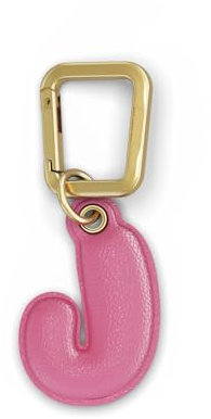 UNTAGS - Charm Buchstabe J - Material mit Ledereffekt - inklusive Goldener Metallschnalle - Rose