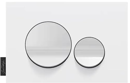 Jacob Delafon - Plaque de Commande WC Suspendu - Compatible bâtis-support Jacob Delafon - Touches Rondes - Plaque Blanc Mat, Touches Blanches - E20859-CP-MTC