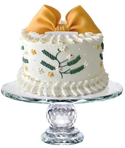 Uten Soporte para Tartas Cristal, Cristal K5, Soporte para Tartas de 10,7 pulgadas, Expositor Tartas de Redondo Transparente, Multiusos, Adecuado para Cumpleaños Aniversario Mostrar Pasteles Postres