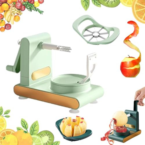HOPASRISEE Multi-Fruit Peeler 2.0, Multi Fruit Peeler, Multi Fruit Peeler 2.0, Home Essentials Multi-Fruit Peeler 2.0, Multi Fruit Peeler Machine, Hand Crank Multi-Fruit Peeler (Light Green)