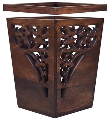 FLTRGO Papelera de madera, papelera estilo granja rústica, papelera retro, papelera de baño, for cerca de escritorio, dormitorio, oficina, baño, decoración de sala de estar (Size : L)