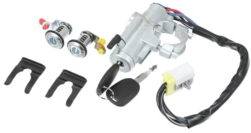 Partuto Gruppo Cilindro Accensione Con Chiavi Per Nissan D21 M.T 1 Set | Tono Argento Metallico/Metallo, Funzione Avviamento/Blocco Volante, 4870001G25, Per Pathfinder/Pickup 87-96, Con 2 Chiavi