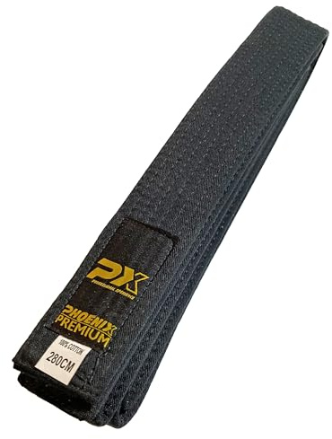 TEKKA BUDO Schwarzgurt Premium 5 cm breit, 330 cm - Dicke Baumwolle - Schwarzer Gürtel Blackbelt - Karate, Judo, Taekwondo, Kampfsport