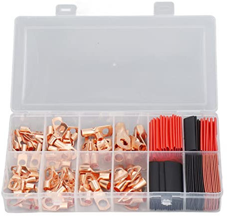 150 Pezzi Capicorda in Filo di Rame con Capicorda, Capicorda in Rame, Capicorda in Rame, Tubi Termorestringenti Set Capicorda in Rame Ispessito per Batteria Terminali Cavo Batteria