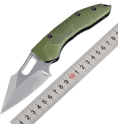 Joa Couteau pliant en titane - Couteau de poche premium Tanto - Lame en acier M390 - Manche en aluminium - Couteau de survie EDC - Couteau de survie - Couteau de chasse