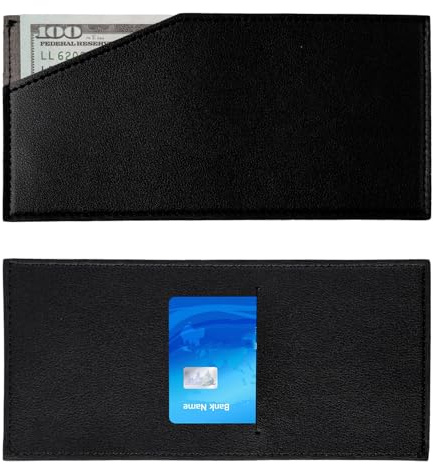 loghohu Geldtasche, Geldtaschen Banktasche, Geldumschlag Geldbörse, PU-Leder Geldumschlag, Wiederverwendbar, Wasserdicht, Budget-Umschlag für Damen und Herren (Schwarz)
