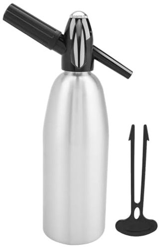 Kleagary Soda Water Bottle 1L Portable Soda Syphon Bottle Soda Maker with Pressure Regulator for DIY Mojitos Cocktails Juices