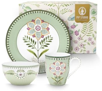 Pip Studio Lily&Lotus Light Green Frühstücksset Set3