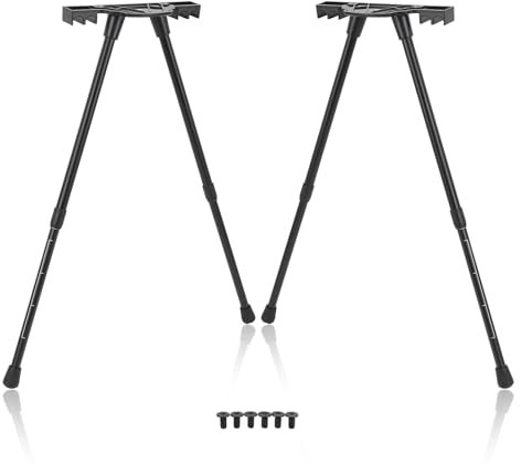 equlup Gambe per tavolo da campeggio, altezza regolabile Kit gambe pieghevoli per scrivania con connettore in nylon Supporto pieghevole telescopico di sollevamento per tavolo da computer da campeggio