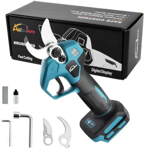 AUTOJARE Akku Astschere kompatibel mit Makita 18V Akku Bürstenlose Elektrische Astschere mit 2 Gängen LCD Display Akku Baumschere für Rebschnitt Zweige, Stämme, Büsche (Ohne Akku) | Bürstenlose Elektrische Astschere, mit 2 Gängen, LCD Display, für Rebschnitt Zweige, Stämme, Büsche