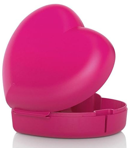 Tupperware Contenitore per panini quadrato con cerniera e chiusura (cuore rosa)