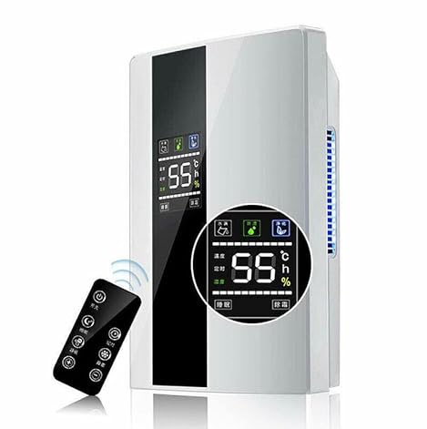 Dehumidifier with Remote Control and Air Purifier, Portable 2200ml Home Condensation Moisture Damp Solution