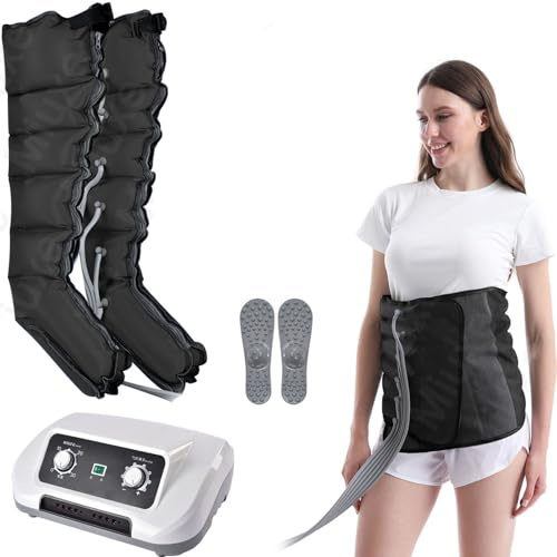 Luftkomprimeringsstövlar | 4 6 Cavity Electric Ben Massager, Lymfatisk dränering Midja Relax ARM och fotmassager, främjar blodcirkulation och muskelavlastning Fast återhämtning