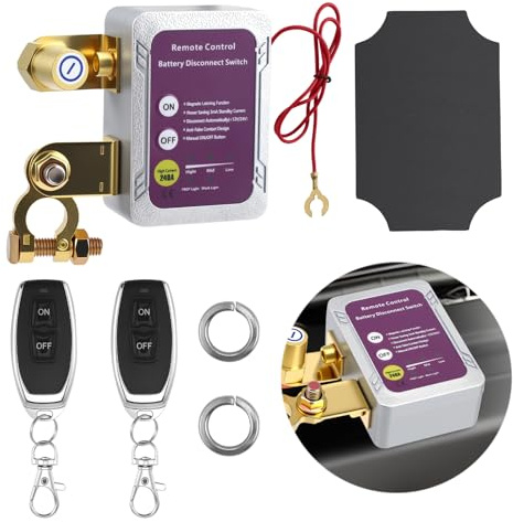 Coupe Circuit Batterie 12V, 240A Coupe Batterie Voiture Avec Télécommande, Interrupteur D'arrêt Automatique, Coupe Circuit Batterie Voiture Pour Voiture, Camping-Car, ATV, Camion, Bateau