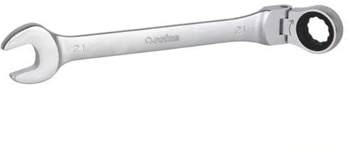llave combinada - llave articulada a 180º, carraca de 21mm, fabricada en acero de resistencia, ideal para espacios reducidos y trabajos pesados.