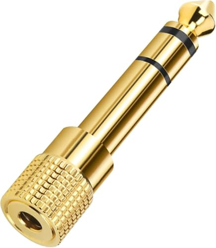 Vancle Klinke Adapter 6.35mm auf 3.5mm, 3.5mm auf 6.35mm Stereo Kopfhörer Adapter, Vergoldeter Audio Stecker Adapter für Kopfhörer, Gitarren, Lautsprecher, Klaviere, Mischpulte Usw (1 Stück)