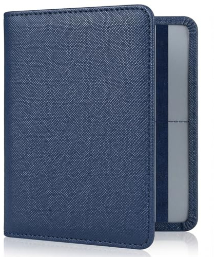 Caweet Kfz-Zulassung- und Versicherungs Halter – Auto-Handschuhfach-Organizer – Leder-Dokumentenhalter für Führerschein, Personalausweis und Karten, Blau-1