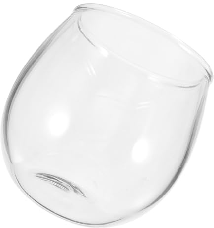 LALADEFIEE Bicchiere da Vino senza Gambe in Vetro Elegante Forma per Acqua Cocktail e Vino Rosso Design Stilizzato e Resistente per Uso Quotidiano e Feste