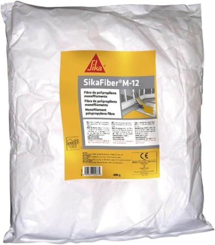 SIKA - Fibras de polipropileno de 12 mm - SikaFiber M12 - para reforzar y revestir estructuras - hormigón y mortero - reduce las fisuras - 600 g (Paquete de 5)