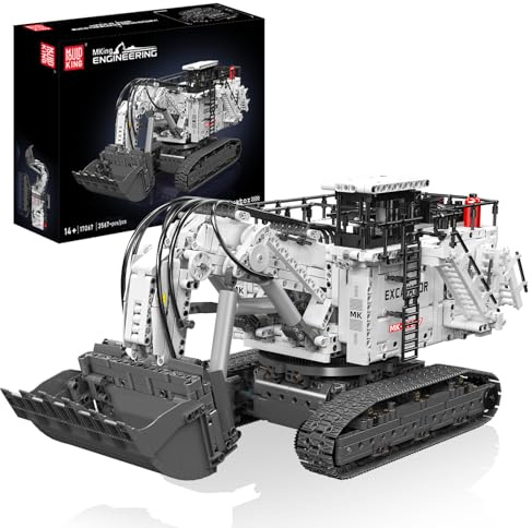 Mould King 17067 Technik Bagger für 6060 Raupenkran mit Motoren, Ferngesteuertes Bulldozer-Modell mit App, Technologie Mobiler Bagger LKW Klemmbausteine Bausatz