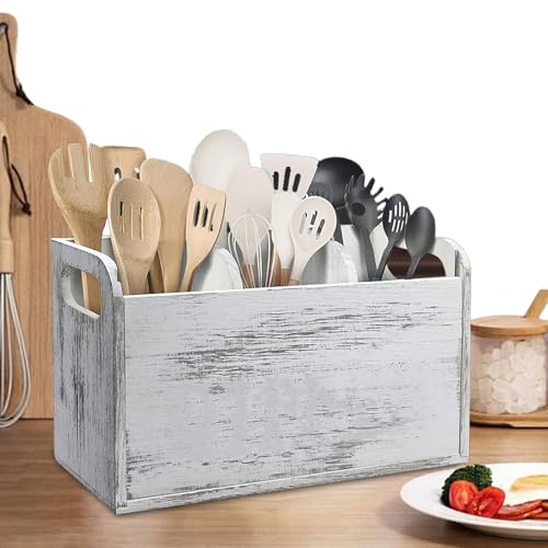 Porta utensili da cucina – , Sturdy, Organizzatore controsoffitto 3, scomparti di utensili in legno, strumento di archiviazione vintage custodia ferma | Multipurpose Outdoor Indoor Utility Light