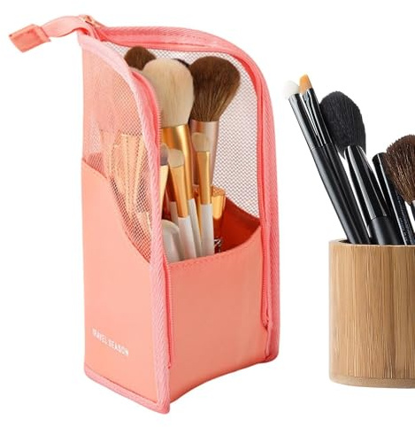 Borsa da Toeletta Verticale Astuccio Portatrucchi Multi Scomparti | Portapennelli per Trucco Pieghevole per Uomo Donna Spazzolino Casa Campeggio Beauty Case da Appoggio