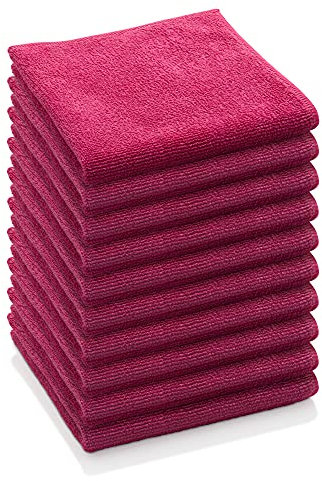 E-Cloth Chiffon de nettoyage multi-usage, Microfibre, Rouge, Pack de 10