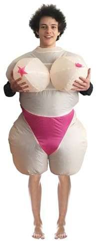 AirSuit® Aufblasbares Kostüm Nippel | Ausgefallenes Auflbaskostüm | Premium Qualität | Größe Erwachsene 160 bis 190cm | Polyester | Angenehm tragbar | Resistent | Mit Aufblassystem | OriginalCup®
