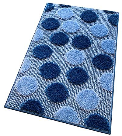 emmevi Tappeto Bagno Camera Antiscivolo Shaggy Moderno Scendi Doccia Assorbente MOD.iOS 50X110 Blu