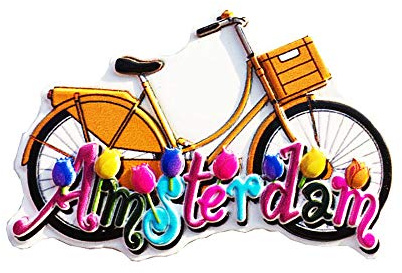 Holland Amsterdam 3D-Fahrrad-Souvenir-Kühlschrankmagnet, Geschenk, handgefertigte Dekoration für Zuhause und Küche, Amsterdam, Kühlschrankmagnet-Kollektion