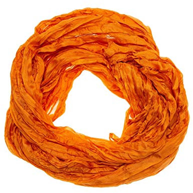 Tinitex Knitterschal Halstuch Schal XXL orange Seide 180x90cm Crinkle
