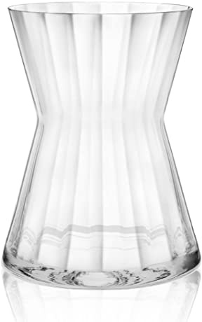Wide Waisted Vase Mirage | Crystal Glass Decoration Vase with Optic Effect | 23cm