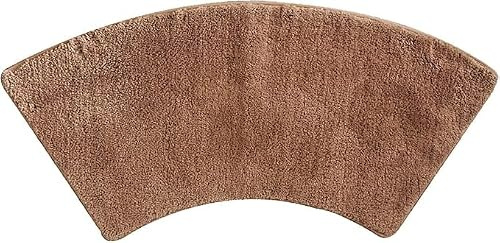 Gute Qualität Badezimmerteppich Gebogene Duschvorleger, 45X100CM Duschmatte Halbrund rutschfeste Hochflor Gebogen Duschmatte, Die Sich Perfekt An Eine Runddusche Anpasst. (Dark Brown)