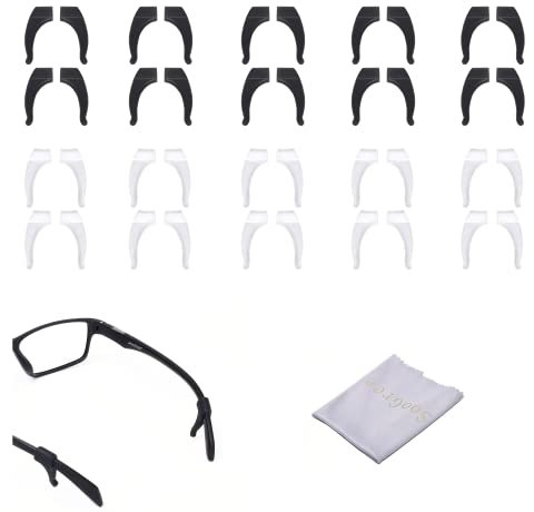 Brillenband und Ohrbügel, SooGree 15 Pack Silikon Elastisch Sport Brillenband mit Ohrengriff Haken, 2 Ohrbügel, Medium