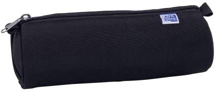 OXFORD Trousse Ronde Classique 1 Compartiment Capacité Dimensions 22X7X7 cm Fermeture Éclair Polyester Noir