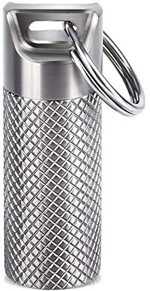 Opret Titan Metall Pillendose Klein mit Schlüsselanhänger-Wasserdicht, Leichtes Gewicht für Reisen im Freien, Pillenbox Klein Tablettenbox Klein Tabletten Wochenbox Tablettendose für Unterwegs