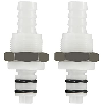BBTUS 2pcs 1/43/85/16acoplamiento rápido en forma de horquilla de mangueras de plástico, con válvula de cierre, acoplamiento de liberación rápida montado en panel (2 conectores masculinos)(3/8)